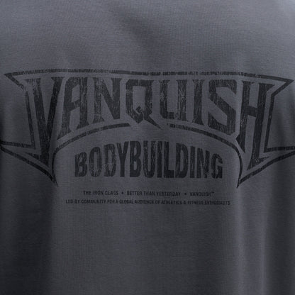 BODYBUILDING EMBLEM CHARCOAL OVERSIZED BOXY T SHIRT