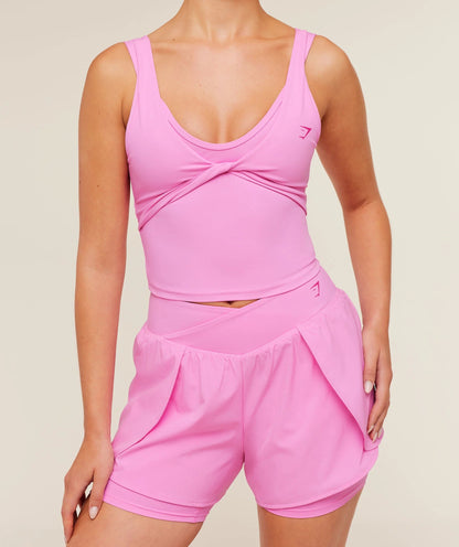 GYMSHARK CROSSOVER BACK TANK - FOCUS PINK