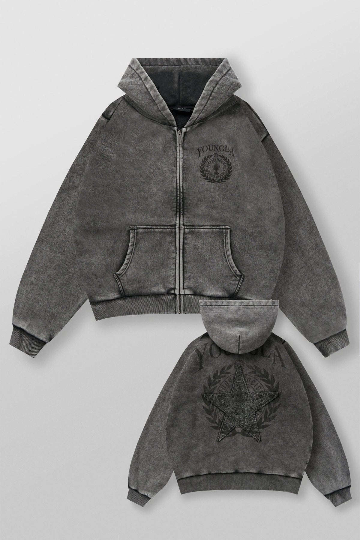 STAR CREST ZIP-UPS - GREY WASH