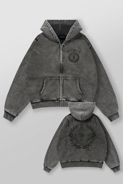 STAR CREST ZIP-UPS - GREY WASH