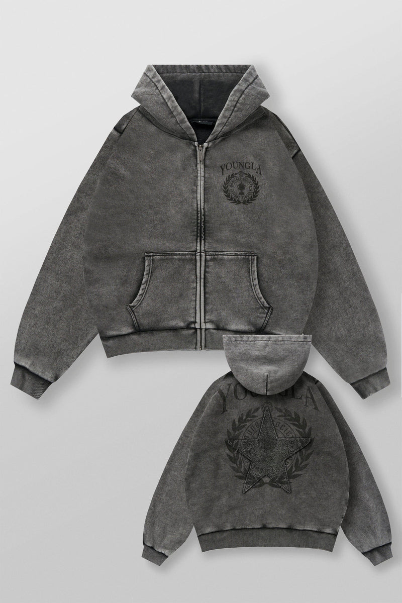 STAR CREST ZIP-UPS - GREY WASH