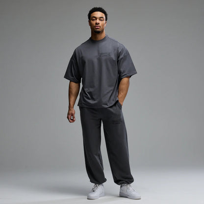 BODYBUILDING EMBLEM CHARCOAL OVERSIZED SWEATPANTS