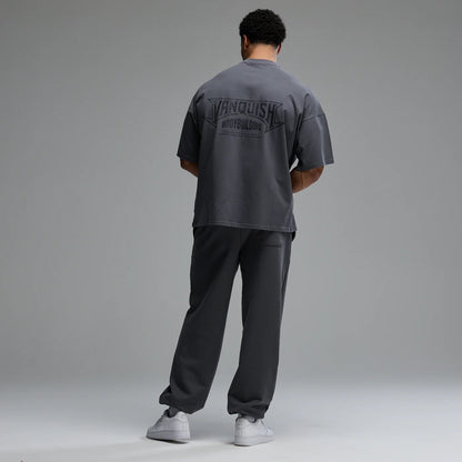 BODYBUILDING EMBLEM CHARCOAL OVERSIZED SWEATPANTS