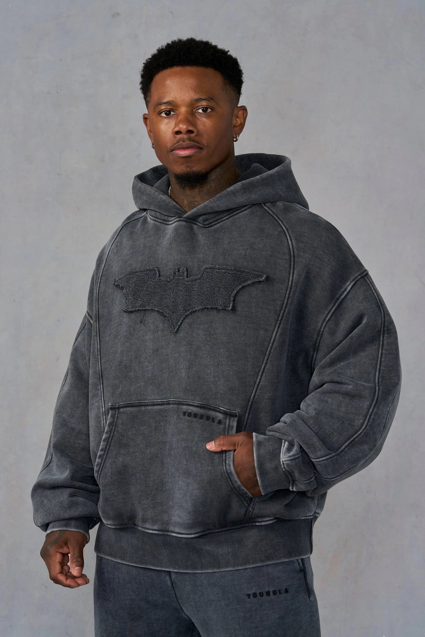 BATMAN STEALTH HOODIES - BLACK WASH