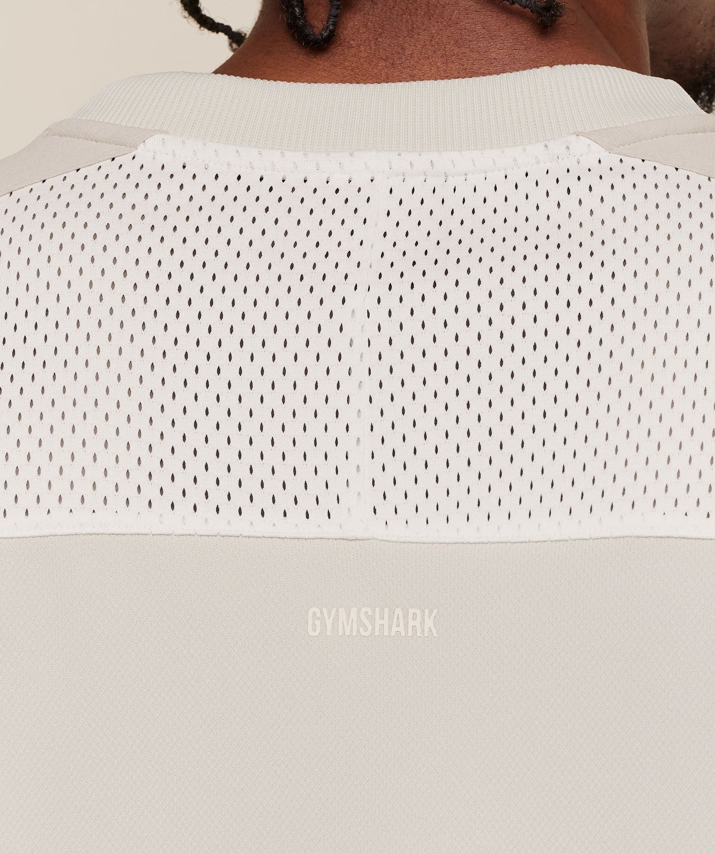 COLLECTIVE MESH WORDMARK JERSEY - TINTED WHITE/SOFT WHITE/PEBBLE GREY