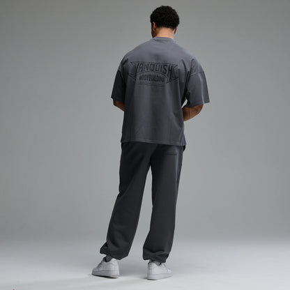 BODYBUILDING EMBLEM CHARCOAL OVERSIZED BOXY T SHIRT