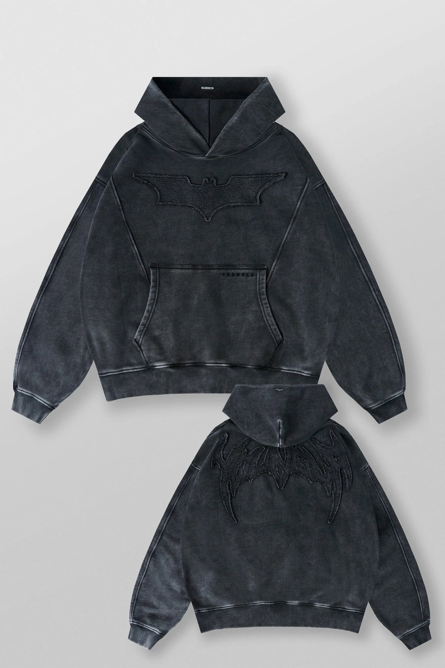 BATMAN STEALTH HOODIES - BLACK WASH