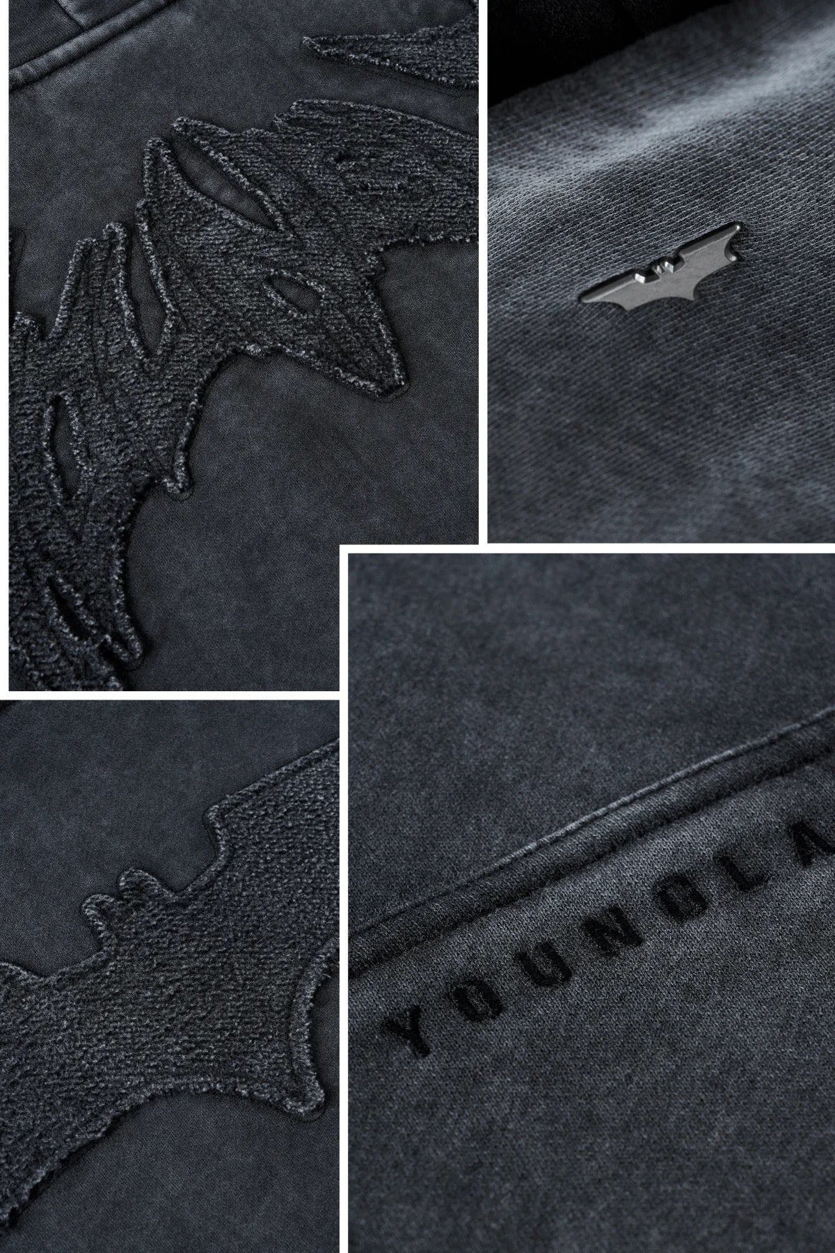 BATMAN STEALTH HOODIES - BLACK WASH