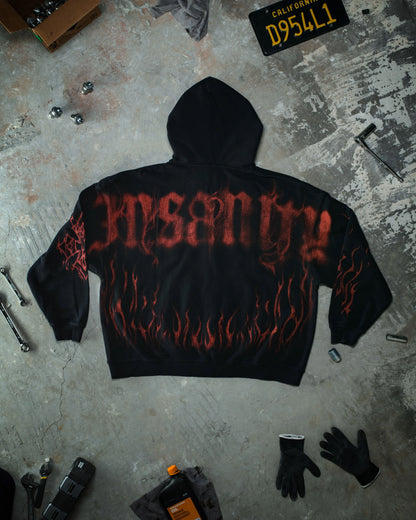 GHOST ZIP UP BLOOD RED