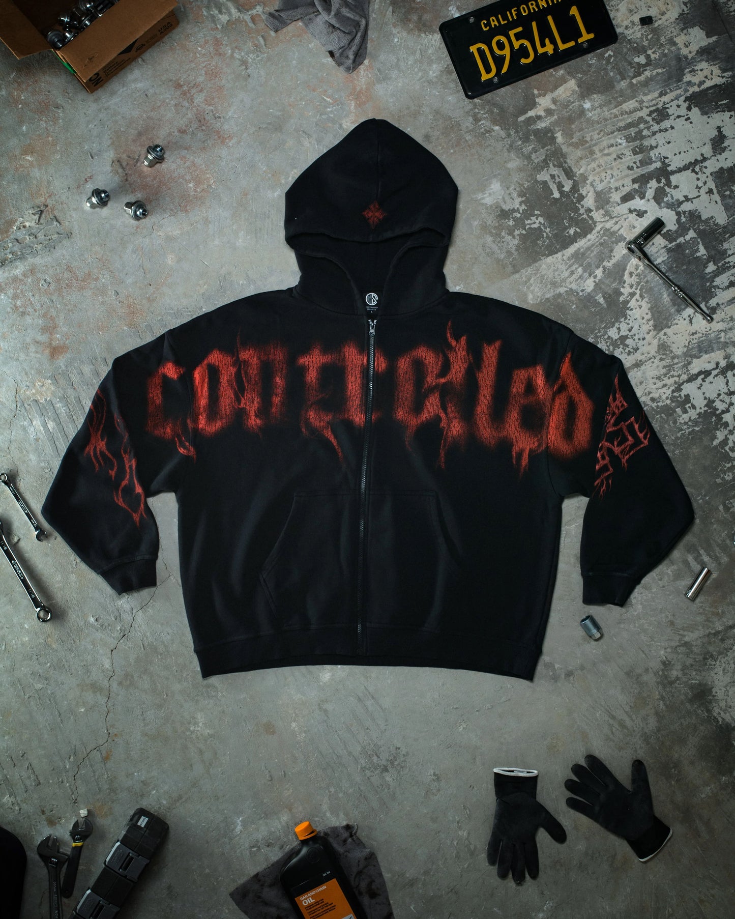 GHOST ZIP UP BLOOD RED