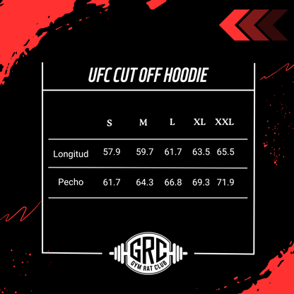 UFC CUT-OFF HOODIE BLACK