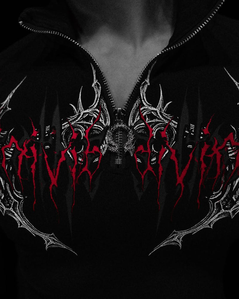 VOID TECH™ DEATHWING LONGSLEEVE QUARTER ZIP COMPRESSION [HEAVENLY RED]