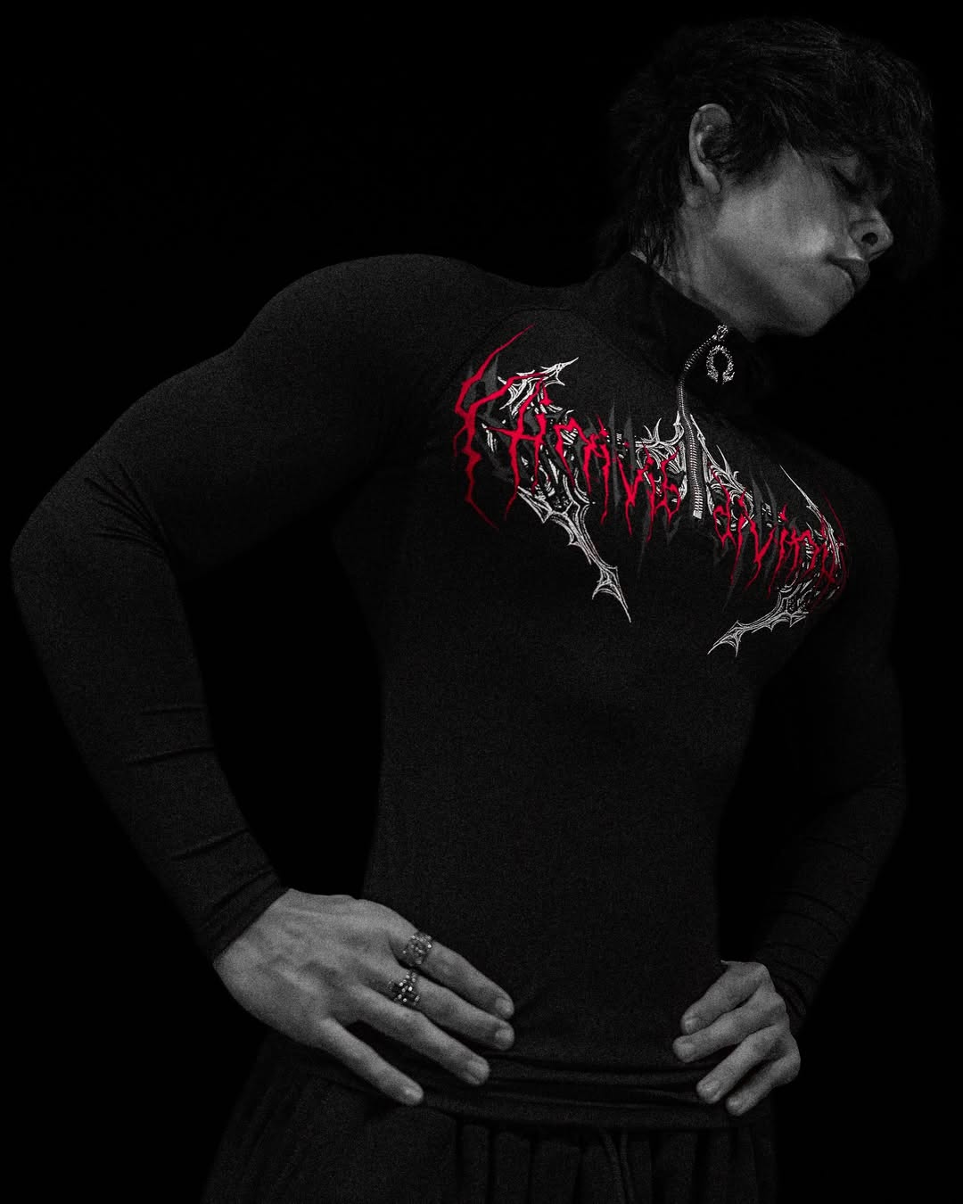 VOID TECH™ DEATHWING LONGSLEEVE QUARTER ZIP COMPRESSION [HEAVENLY RED]