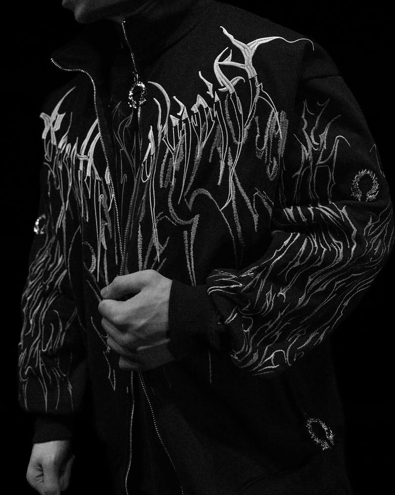 OBSIDIAN OVERSIZED ZIP-UP JACKET [MIDNIGHT]