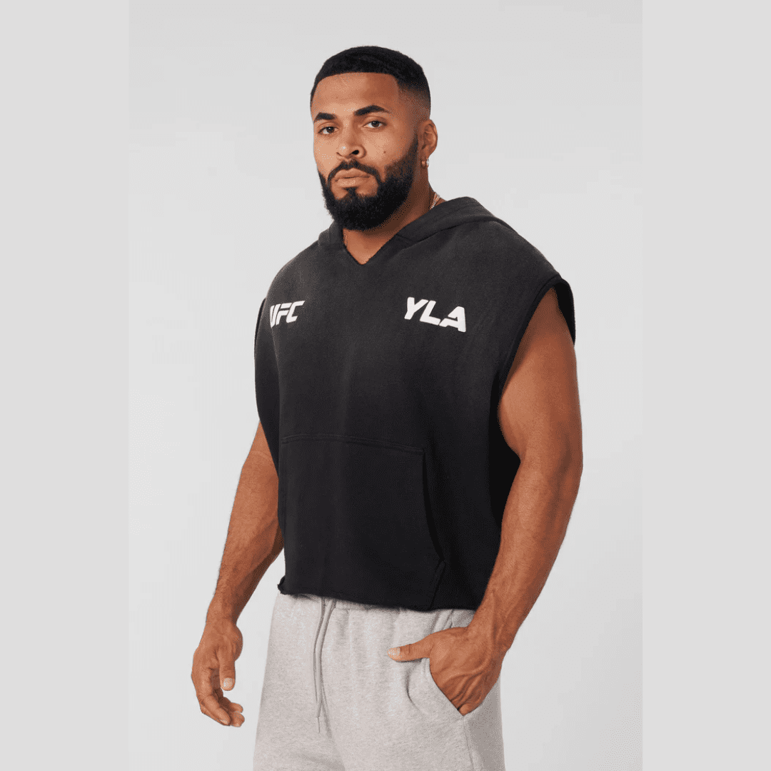 UFC CUT-OFF HOODIE BLACK
