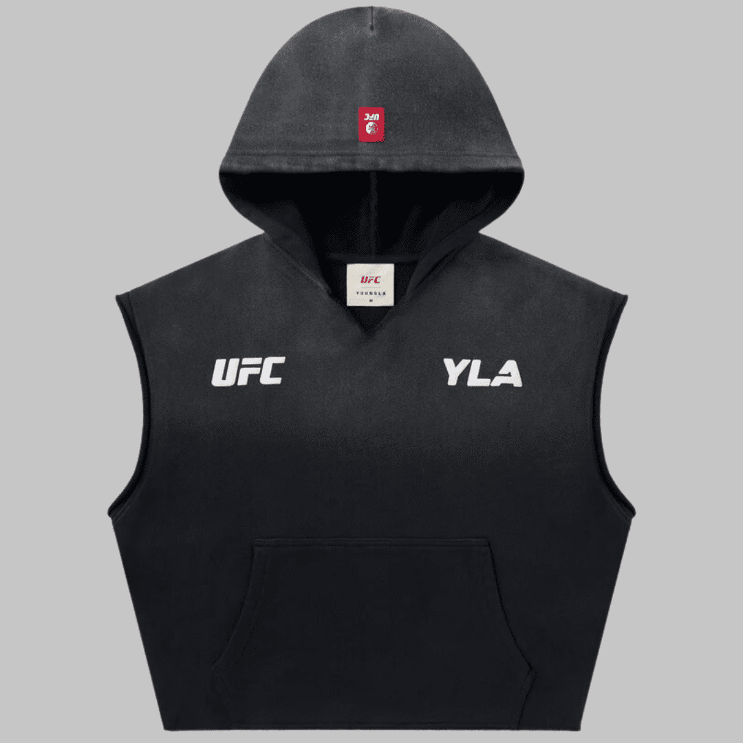 UFC CUT-OFF HOODIE BLACK