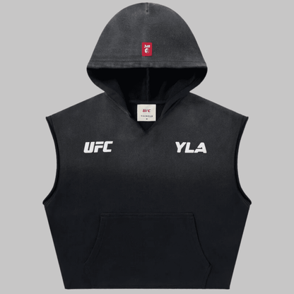 UFC CUT-OFF HOODIE BLACK