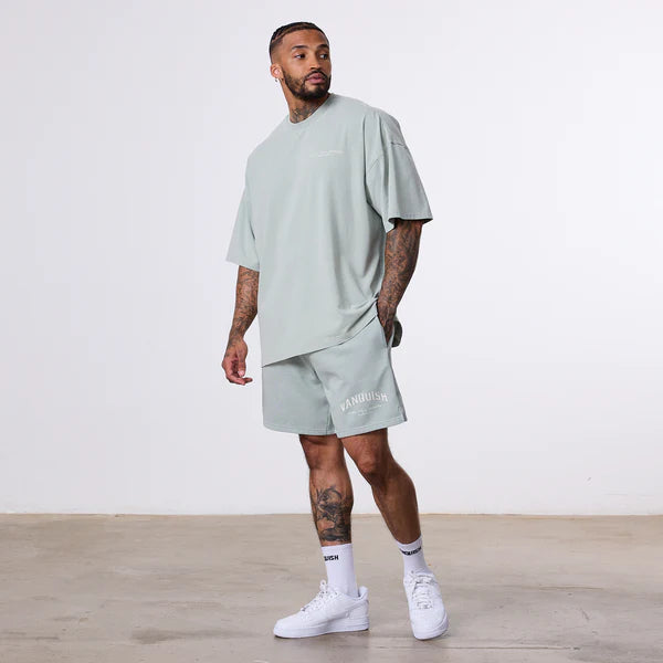 VANQUISH BETTER THAN YESTERDAY SWEAT SHORTS SAGE GREEN