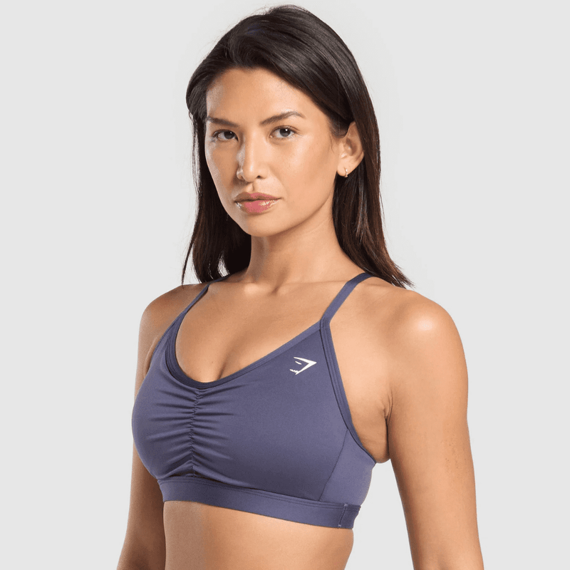 RUCHED SPORTS BRA WEIGHTED PURPLE