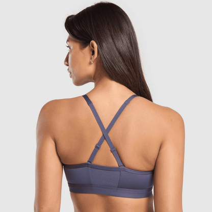 RUCHED SPORTS BRA WEIGHTED PURPLE